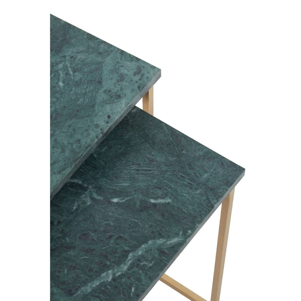 Hamilton Interiors Living Mandoli Nest Of 2 Green Marble Side Tables House of Isabella UK