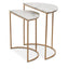 Hamilton Interiors Living Mandoli Nest Of 2 White Marble Top Semicircular Side Tables House of Isabella UK