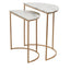 Hamilton Interiors Living Mandoli Nest Of 2 White Marble Top Semicircular Side Tables House of Isabella UK