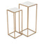 Hamilton Interiors Living Mandoli Nest Of 2 White Marble Top Square Side Tables House of Isabella UK