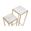 Hamilton Interiors Living Mandoli Nest Of 2 White Marble Top Square Side Tables House of Isabella UK
