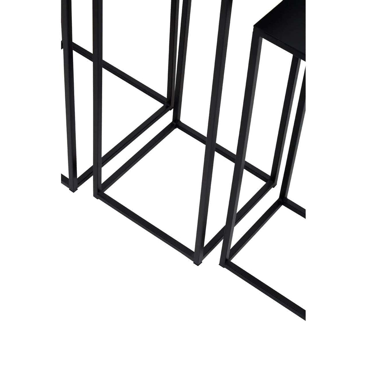 Hamilton Interiors Living Mandoli Nest Of 3 Black Side Tables House of Isabella UK