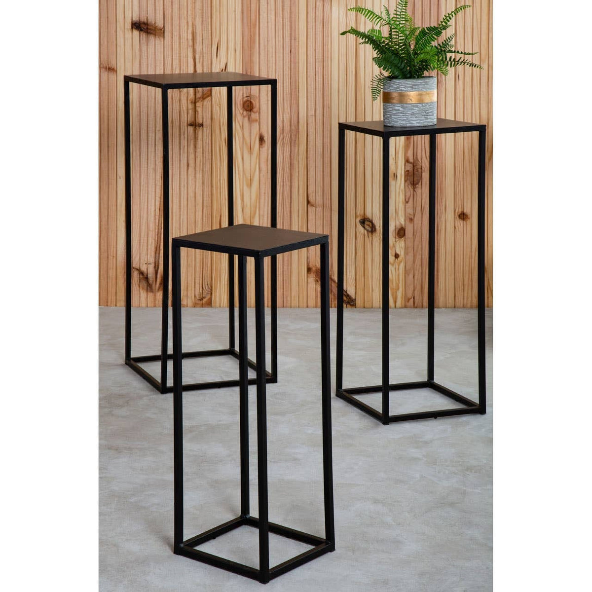 Hamilton Interiors Living Mandoli Nest Of 3 Black Side Tables House of Isabella UK