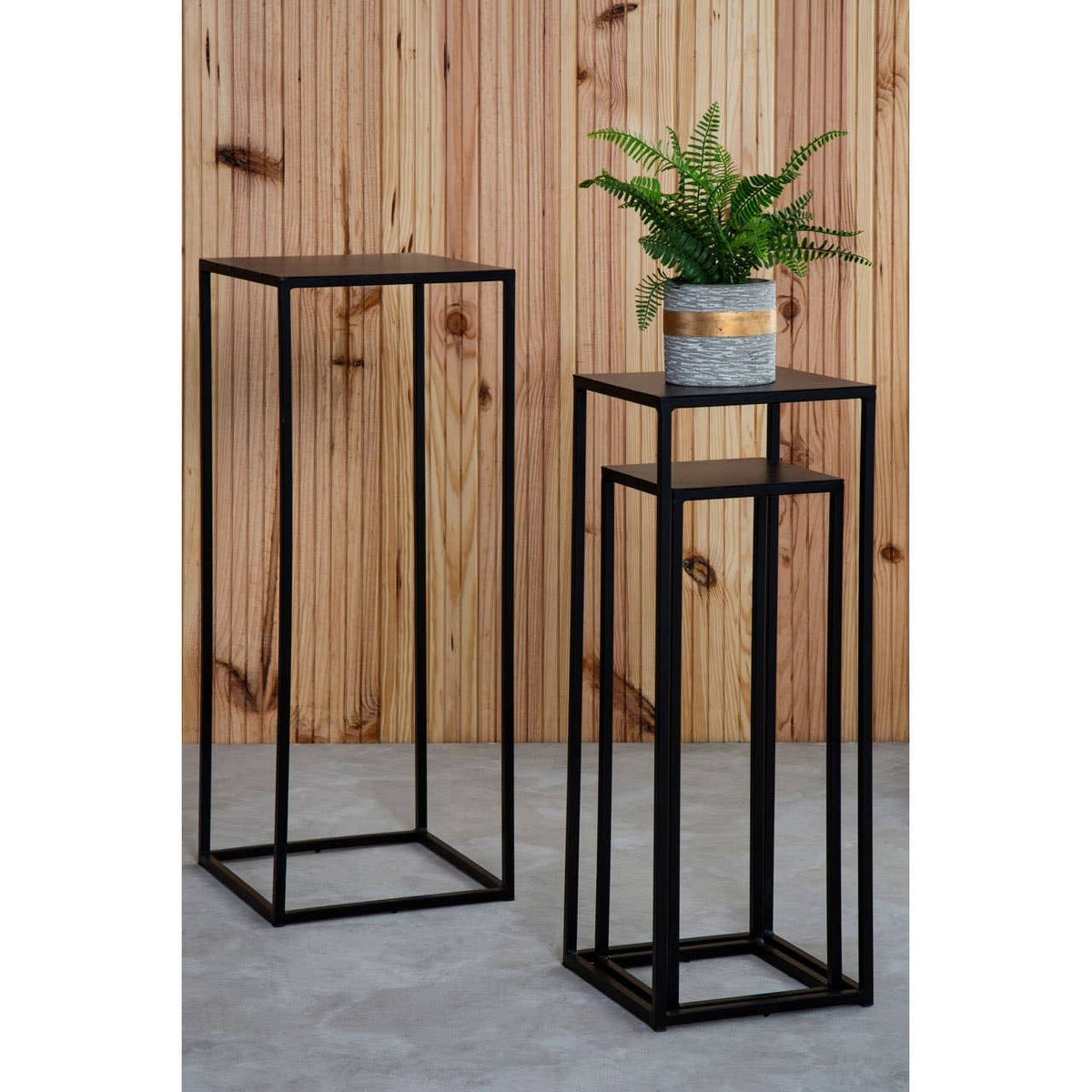 Hamilton Interiors Living Mandoli Nest Of 3 Black Side Tables House of Isabella UK