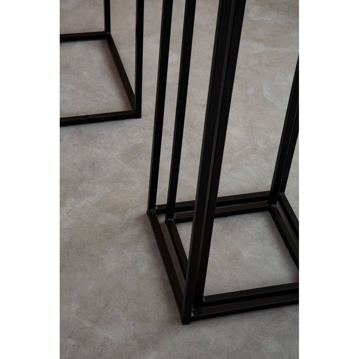 Hamilton Interiors Living Mandoli Nest Of 3 Black Side Tables House of Isabella UK