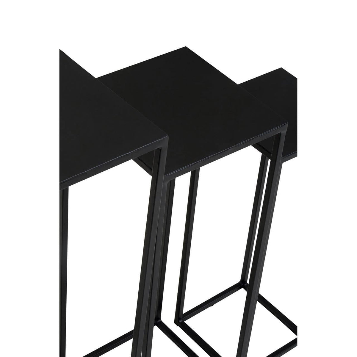 Hamilton Interiors Living Mandoli Nest Of 3 Black Side Tables House of Isabella UK