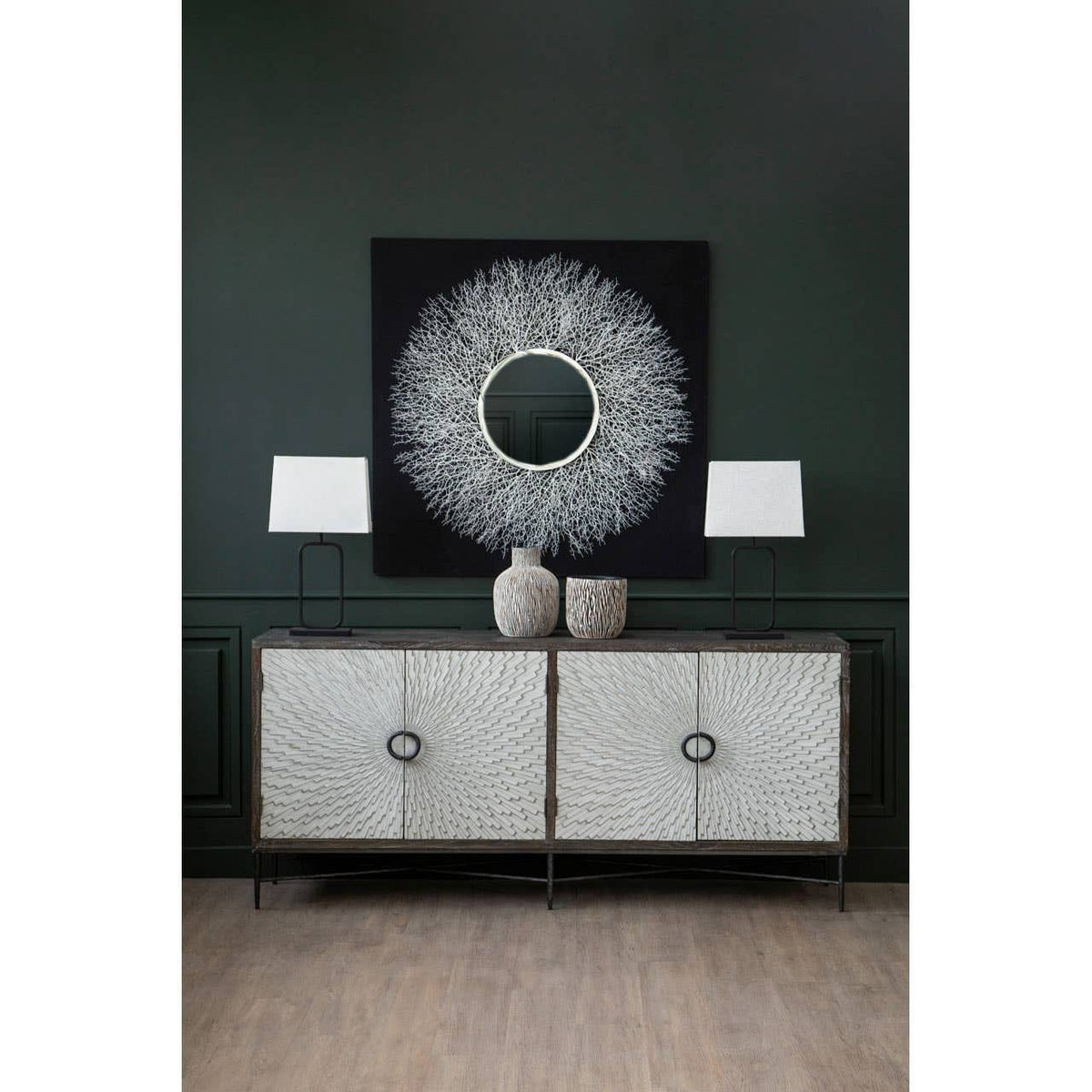 Hamilton Interiors Living Milan 4 Door Recycled Elm Wood Sideboard House of Isabella UK