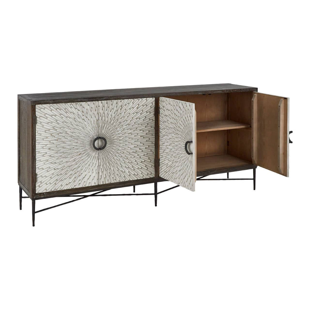 Hamilton Interiors Living Milan 4 Door Recycled Elm Wood Sideboard House of Isabella UK