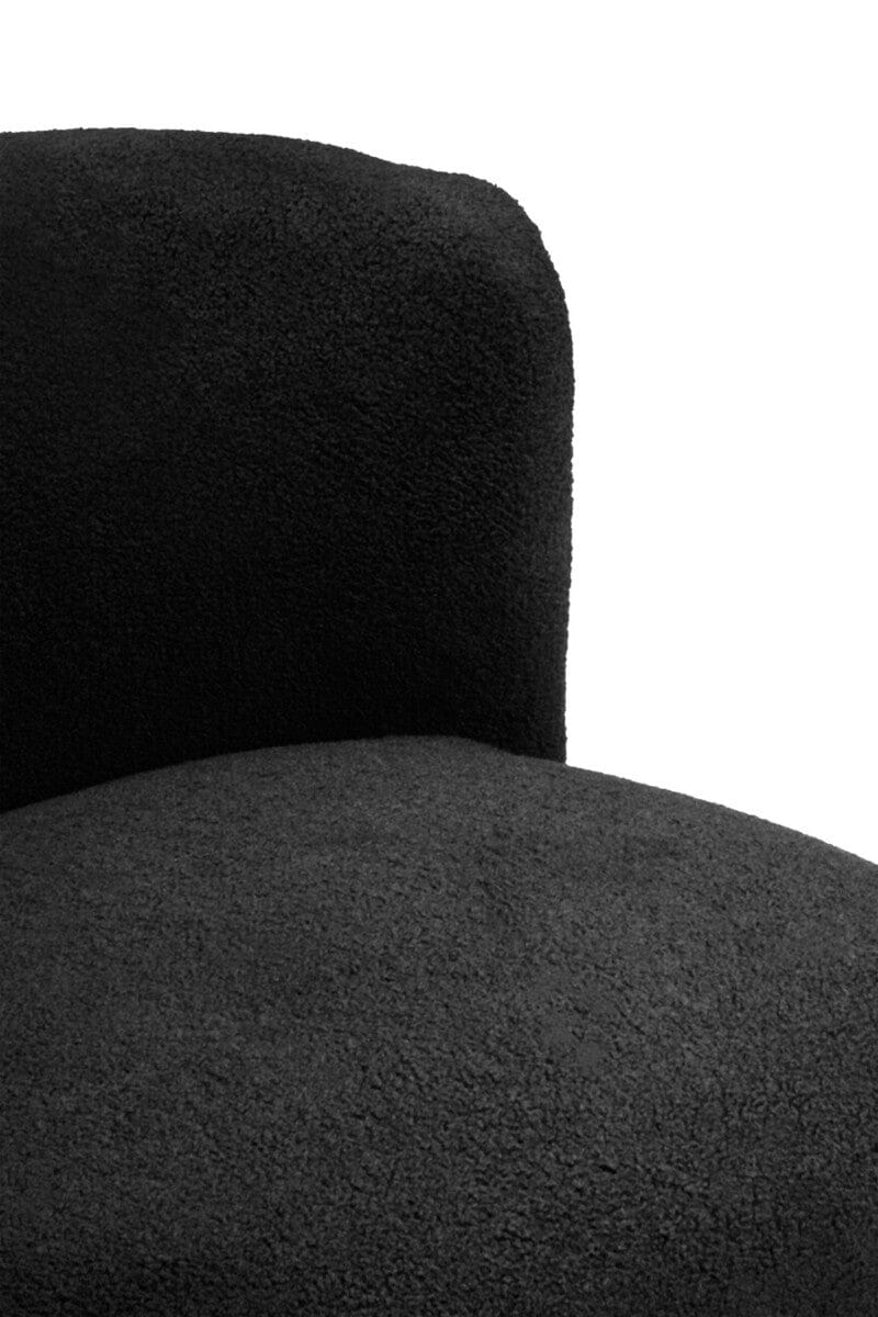 Hamilton Interiors Living Montreal Black Boucle Effect Armless Lounge Chair House of Isabella UK