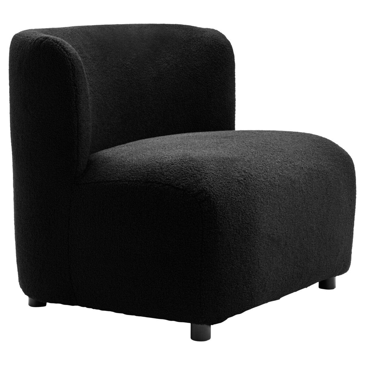 Hamilton Interiors Living Montreal Black Boucle Effect Armless Lounge Chair House of Isabella UK