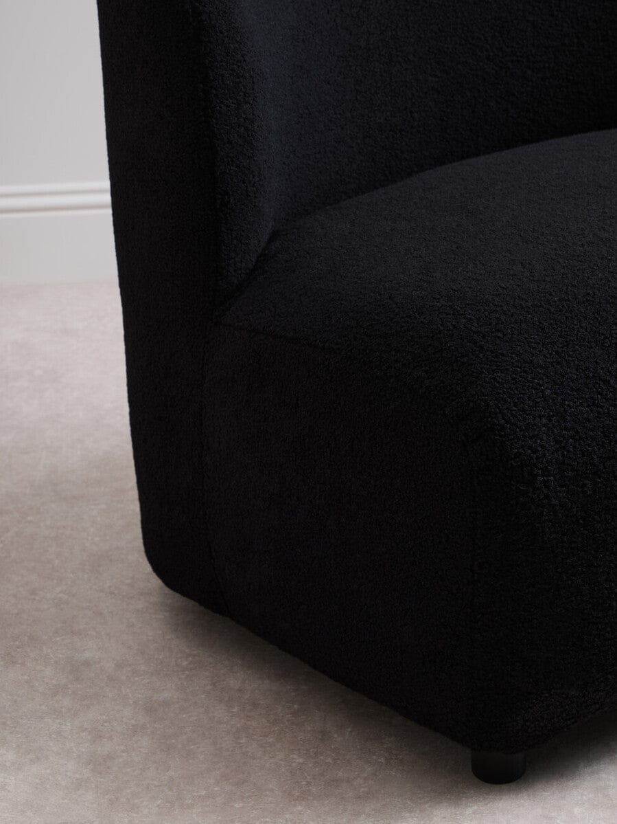 Hamilton Interiors Living Montreal Black Boucle Effect Armless Lounge Chair House of Isabella UK