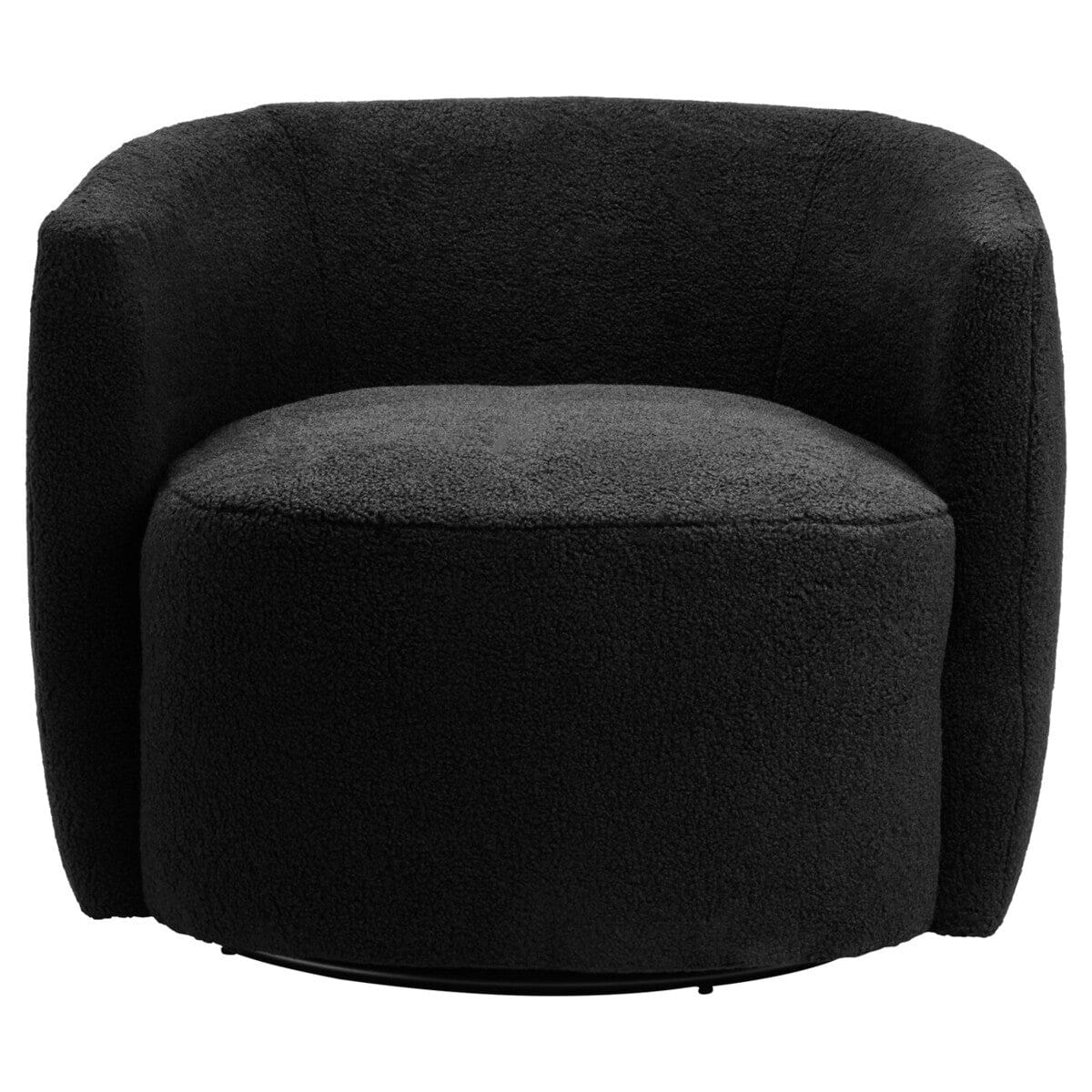 Hamilton Interiors Living Montreal Black Boucle Effect Curved Lounge Chair With Swivel Base House of Isabella UK