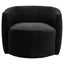 Hamilton Interiors Living Montreal Black Boucle Effect Curved Lounge Chair With Swivel Base House of Isabella UK