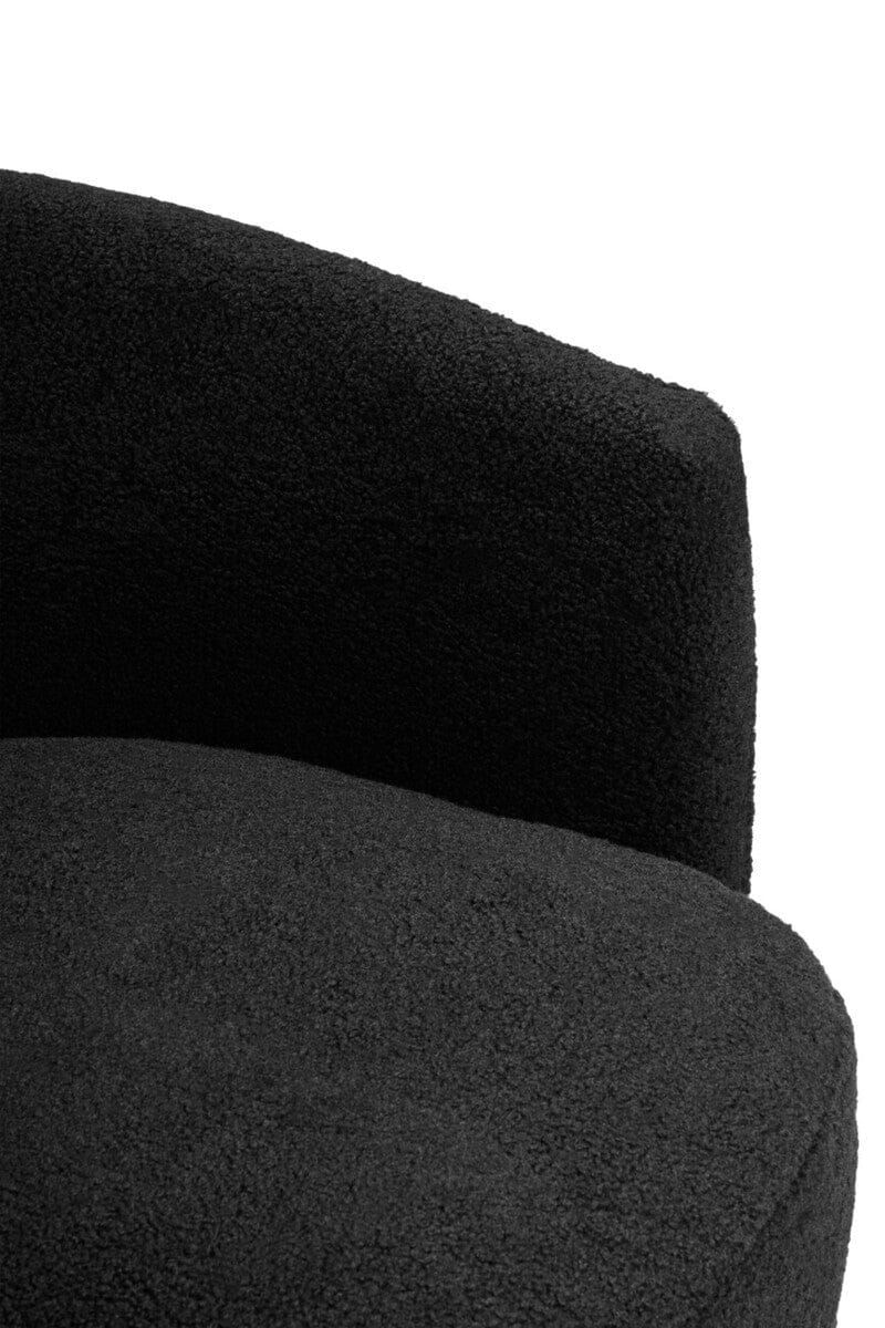 Hamilton Interiors Living Montreal Black Boucle Effect Curved Lounge Chair With Swivel Base House of Isabella UK