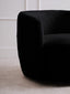 Hamilton Interiors Living Montreal Black Boucle Effect Curved Lounge Chair With Swivel Base House of Isabella UK