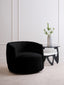 Hamilton Interiors Living Montreal Black Boucle Effect Curved Lounge Chair With Swivel Base House of Isabella UK