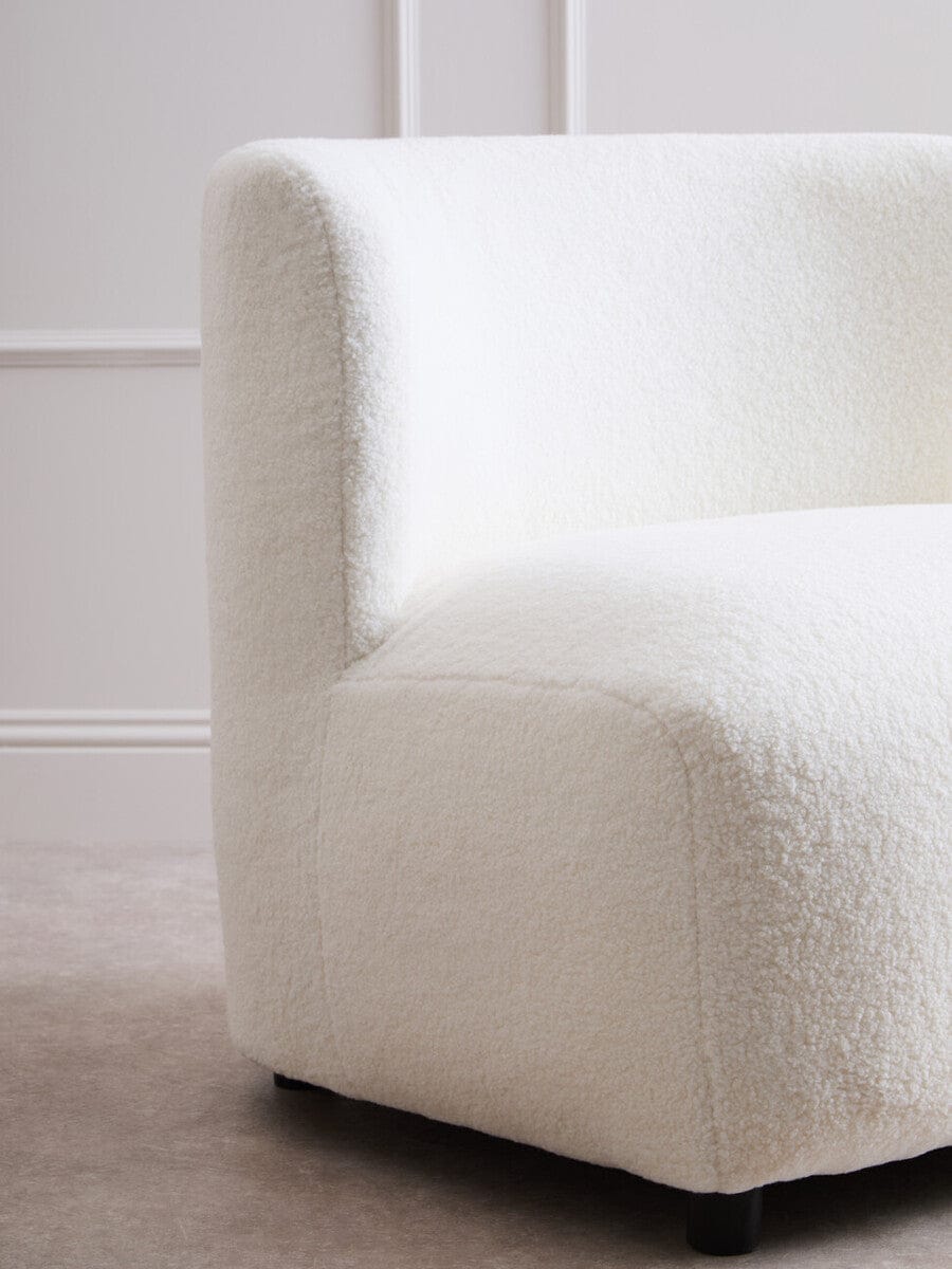 Hamilton Interiors Living Montreal Ivory Boucle Effect Armless Lounge Chair House of Isabella UK