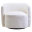 Hamilton Interiors Living Montreal Ivory Boucle Effect Curved Lounge Chair With Swivel Base House of Isabella UK