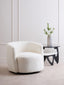 Hamilton Interiors Living Montreal Ivory Boucle Effect Curved Lounge Chair With Swivel Base House of Isabella UK