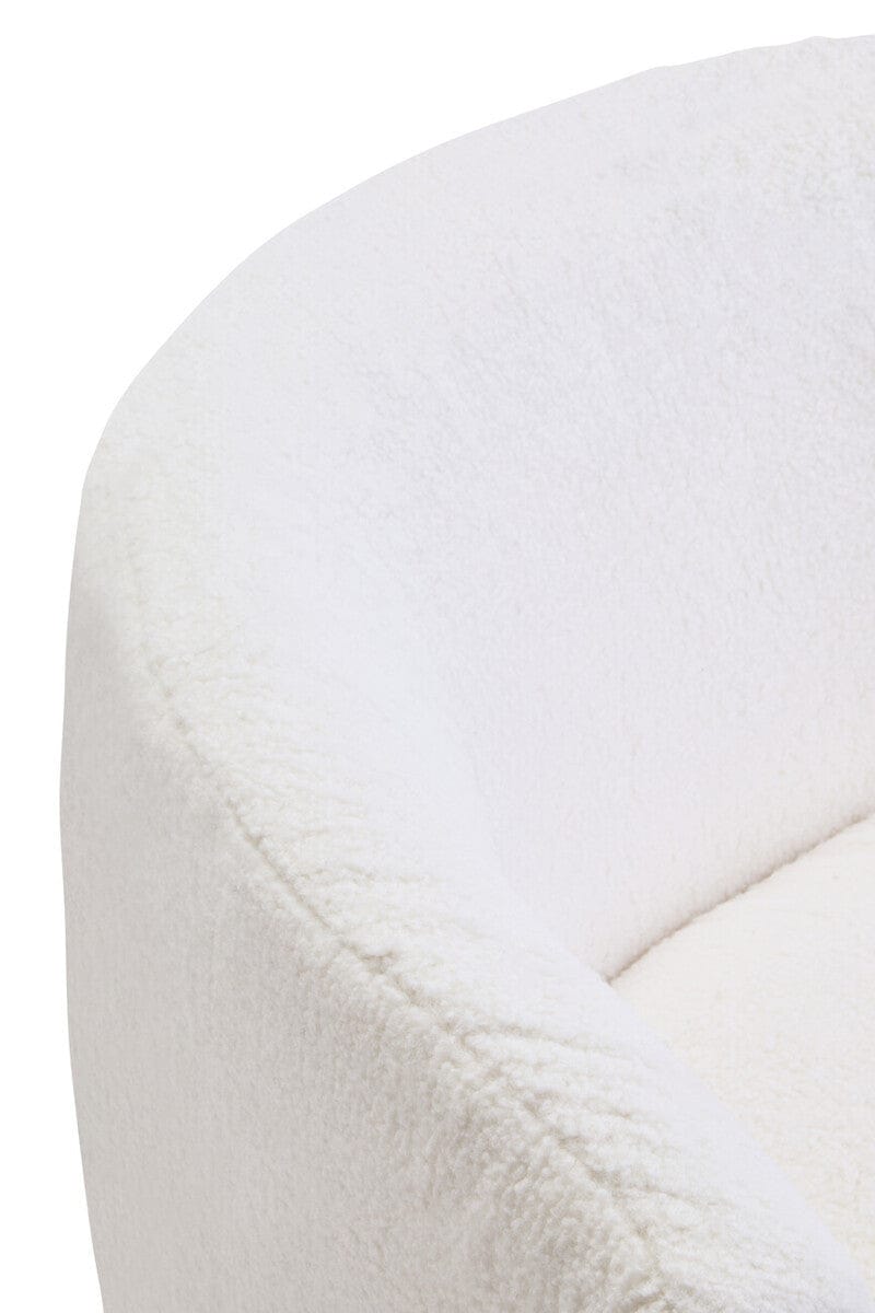 Hamilton Interiors Living Montreal Ivory Boucle Effect Curved Lounge Chair With Swivel Base House of Isabella UK