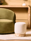 Hamilton Interiors Living Mota Burl Wood And Cream Boucle Round Stool House of Isabella UK