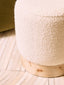 Hamilton Interiors Living Mota Burl Wood And Cream Boucle Round Stool House of Isabella UK