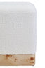 Hamilton Interiors Living Mota Burl Wood And Cream Boucle Sqaure Stool House of Isabella UK