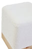 Hamilton Interiors Living Mota Burl Wood And Cream Boucle Sqaure Stool House of Isabella UK