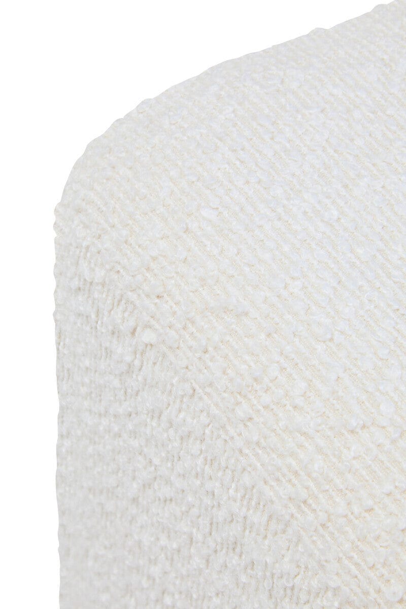 Hamilton Interiors Living Mota Burl Wood And Cream Boucle Sqaure Stool House of Isabella UK