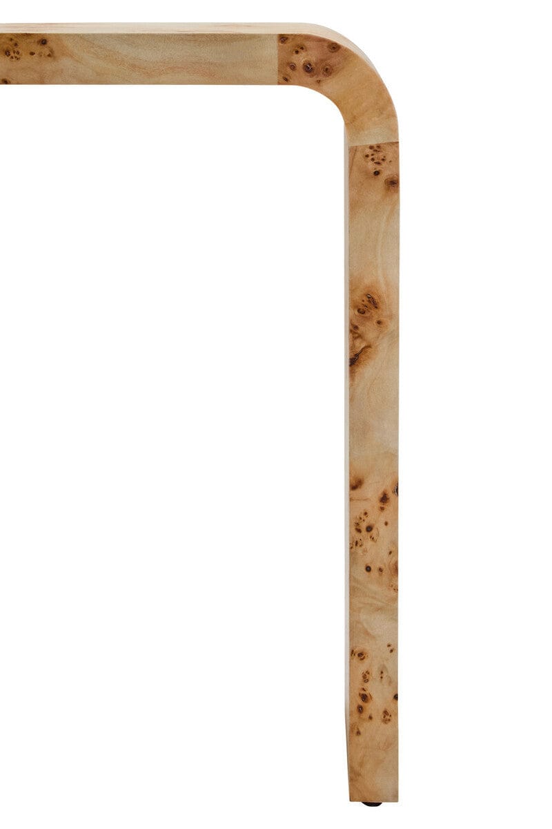 Hamilton Interiors Living Mota Burl Wood Design Curved Side Table House of Isabella UK