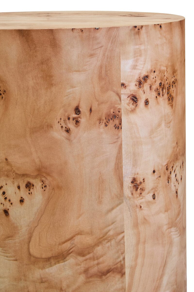 Hamilton Interiors Living Mota Burl Wood Design Round Side Table House of Isabella UK