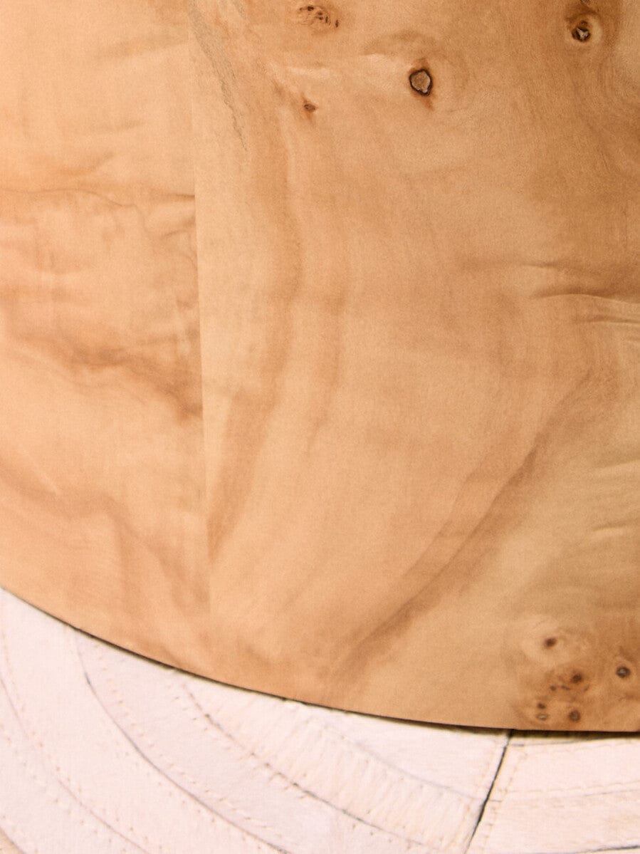 Hamilton Interiors Living Mota Burl Wood Design Round Side Table House of Isabella UK