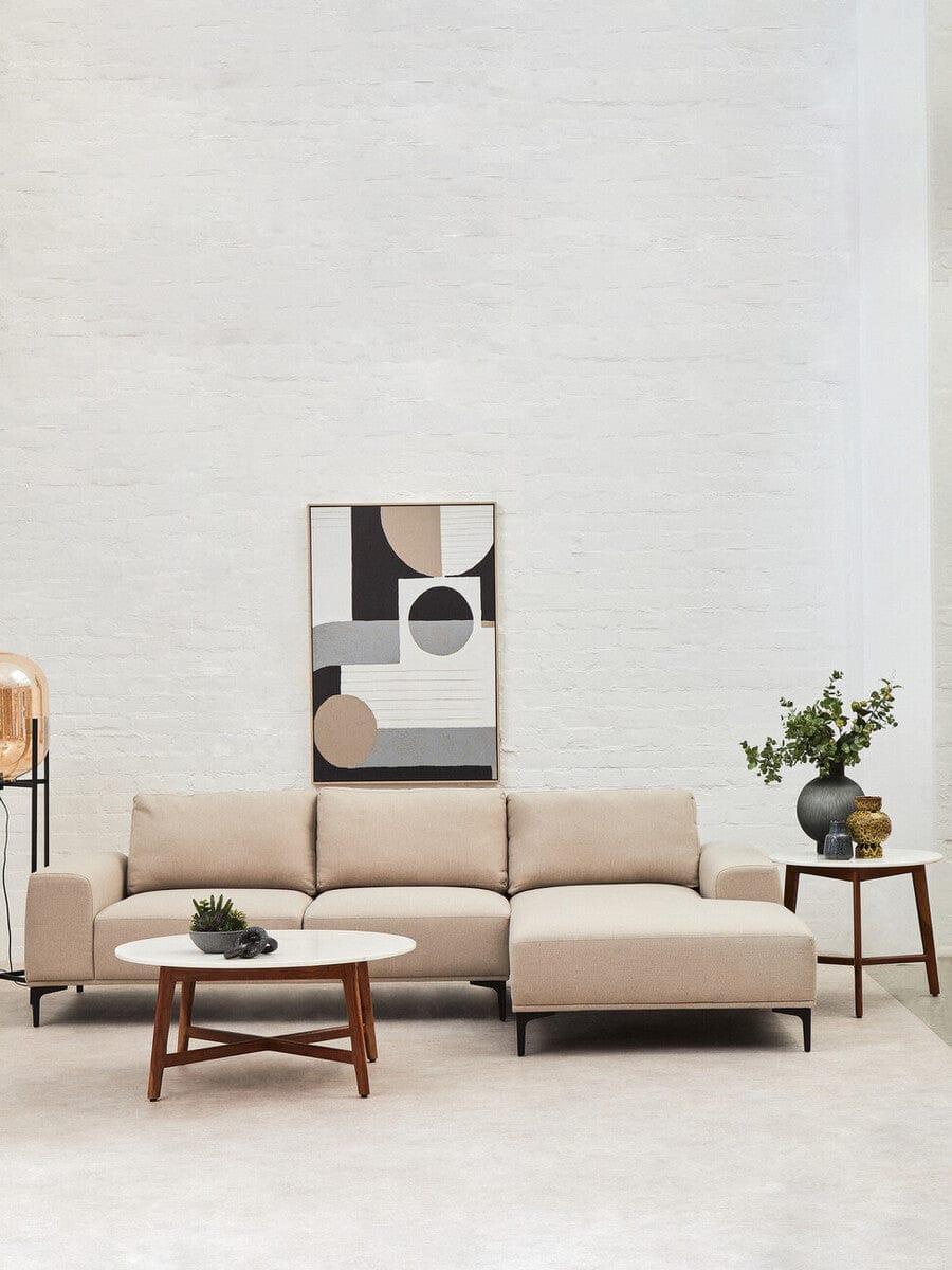 Hamilton Interiors Living Myan Acacia Wood and White Marble Coffee Table House of Isabella UK