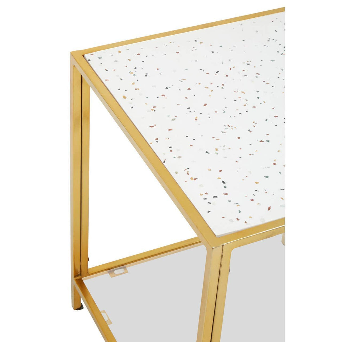 Hamilton Interiors Living Novi Glass Top And Gold Frame Side Table House of Isabella UK