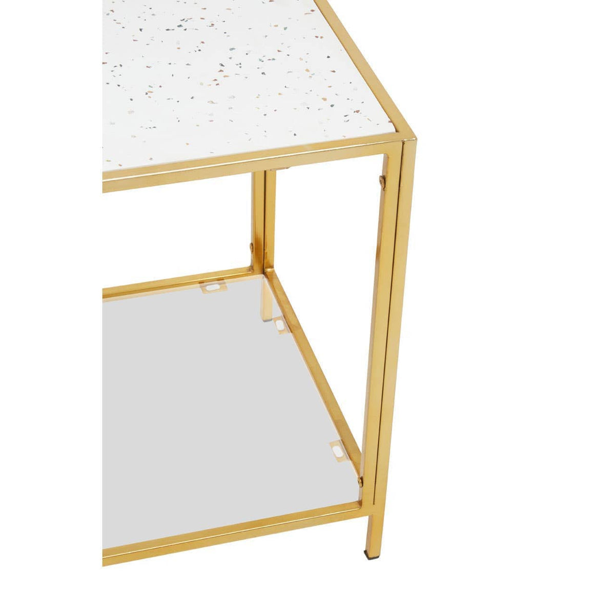 Hamilton Interiors Living Novi Glass Top And Gold Frame Side Table House of Isabella UK