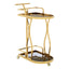 Hamilton Interiors Living Novo 2 Tier Gold And Wavy Design Trolley House of Isabella UK