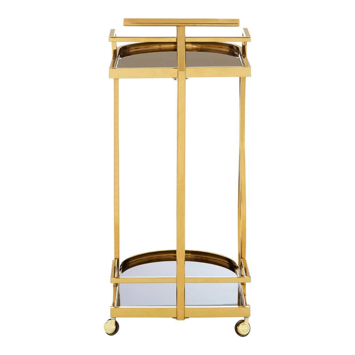 Hamilton Interiors Living Novo 2 Tier Gold And Wavy Design Trolley House of Isabella UK