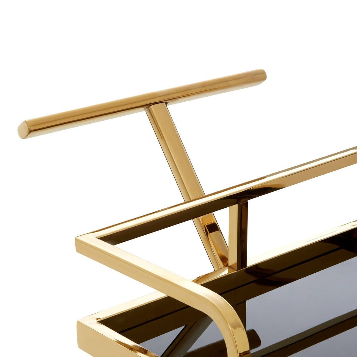 Hamilton Interiors Living Novo 2 Tier Gold And Wavy Design Trolley House of Isabella UK