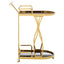 Hamilton Interiors Living Novo 2 Tier Gold And Wavy Design Trolley House of Isabella UK