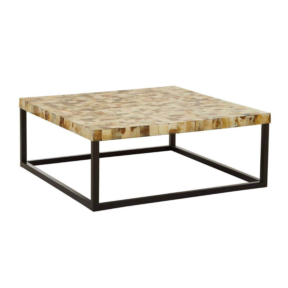Hamilton Interiors Living Obra Cream Mother of Pearl Square Coffee Table House of Isabella UK