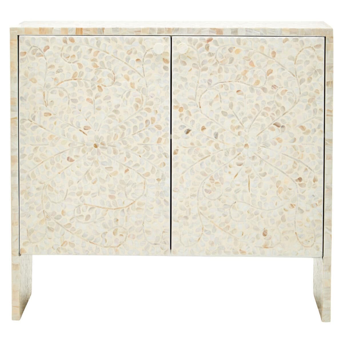 Hamilton Interiors Living Obra Flower White Mother Of Pearl Cabinet House of Isabella UK