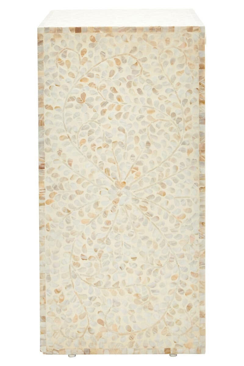 Hamilton Interiors Living Obra Flower White Mother Of Pearl Cabinet House of Isabella UK