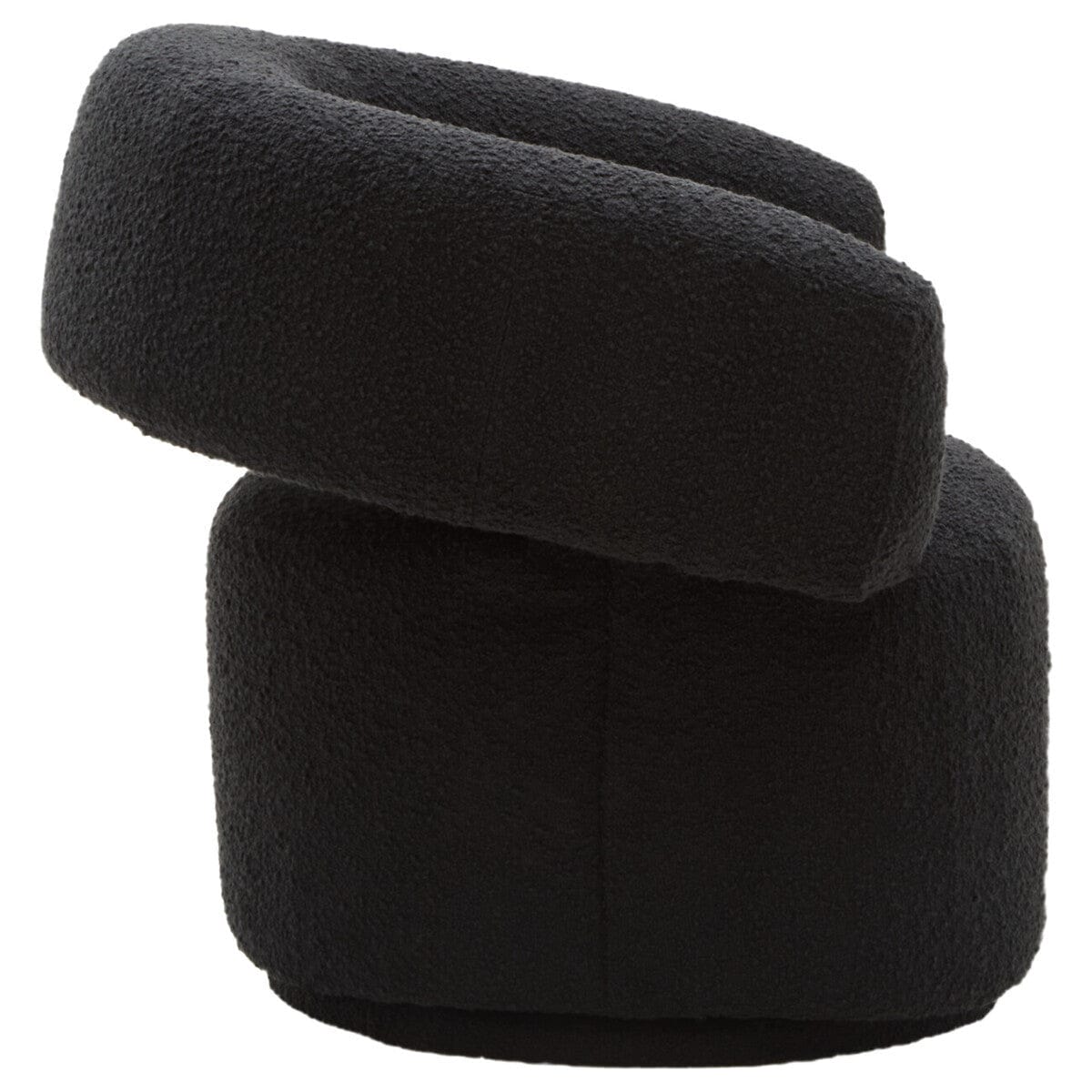 Hamilton Interiors Living Oliveto Black Boucle Curved Swivel Armchair House of Isabella UK