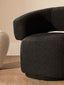 Hamilton Interiors Living Oliveto Black Boucle Curved Swivel Armchair House of Isabella UK