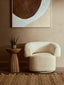 Hamilton Interiors Living Oliveto Ivory Boucle Curved Swivel Armchair House of Isabella UK