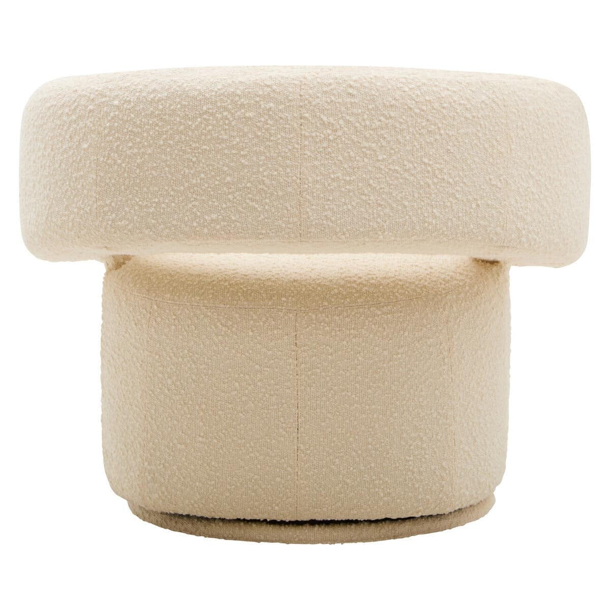 Hamilton Interiors Living Oliveto Ivory Boucle Curved Swivel Armchair House of Isabella UK