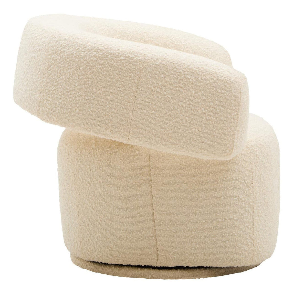 Hamilton Interiors Living Oliveto Ivory Boucle Curved Swivel Armchair House of Isabella UK