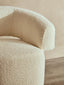 Hamilton Interiors Living Oliveto Ivory Boucle Curved Swivel Armchair House of Isabella UK