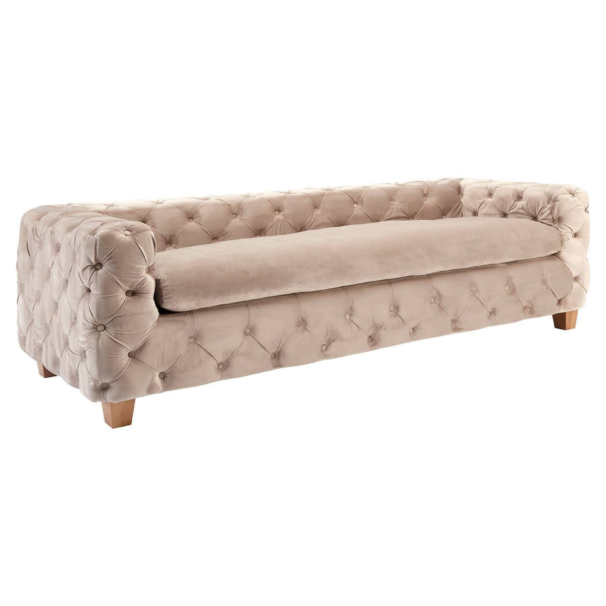 Hamilton Interiors Living Ophelia 3 Seat Beige Velvet Sofa House of Isabella UK