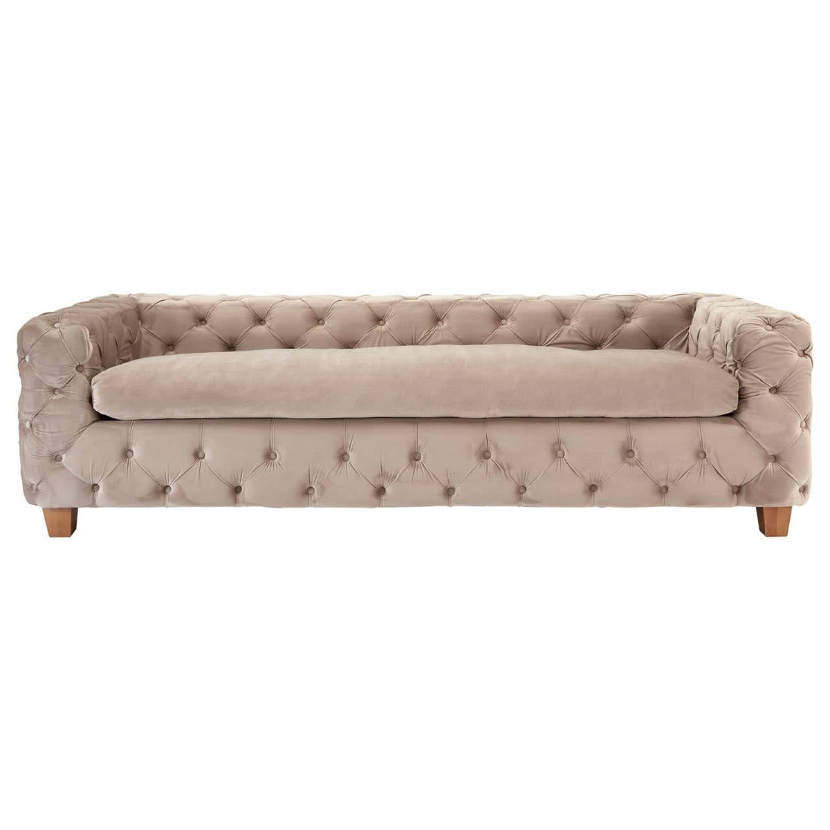 Hamilton Interiors Living Ophelia 3 Seat Beige Velvet Sofa House of Isabella UK
